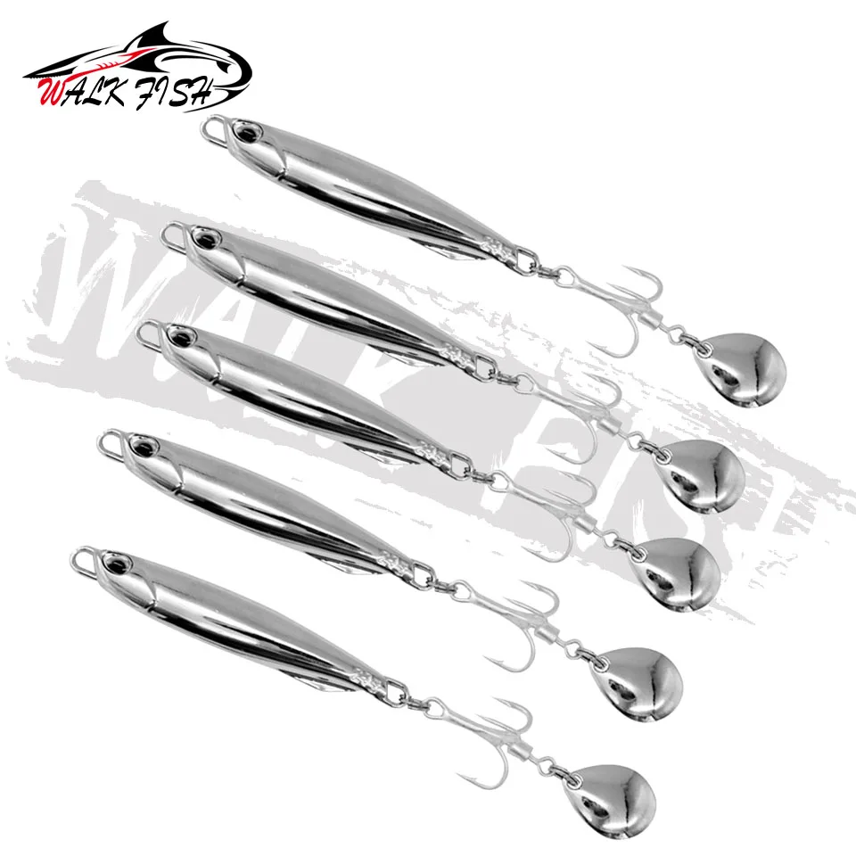 WALK FISH-señuelo de pesca de caballa, 1 piezas, 15g, 20g, 30g, VIB, cebo largo giratorio, cucharas de rotación, señuelos de Metal Artificial - imagen 5