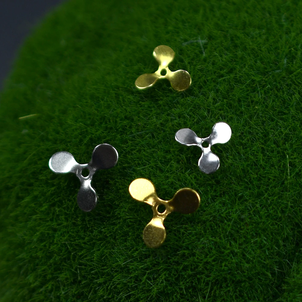 60 Piezas de Señuelos Metálicos Luya Spinner Plateados y Dorados para Anzuelos de Pesca - Hélices Turbo de Tres Aspas y Cuchillas Spinner de Acero Inoxidable - imagen 2