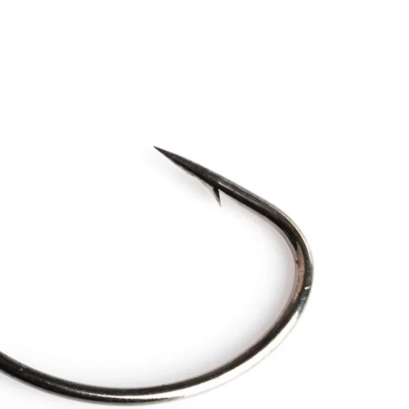 Señuelo de anzuelo de pesca compensado de acero rico en carbono NGB 5 uds 1/0 #   2/0 #   3/0 #   4/0 #   1 #   2 #   Ganchos de cebo blando de gusano con manivela con cabeza de anzuelo de Texas - imagen 4