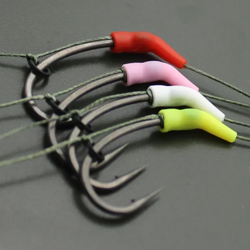 Accesorios de pesca de carpa, 20 piezas, aparejo para el cabello, mangas antienredos, línea de anzuelo de pesca, tubos de goma alineadores para carpa, aparejos de pesca giratorios - imagen 2