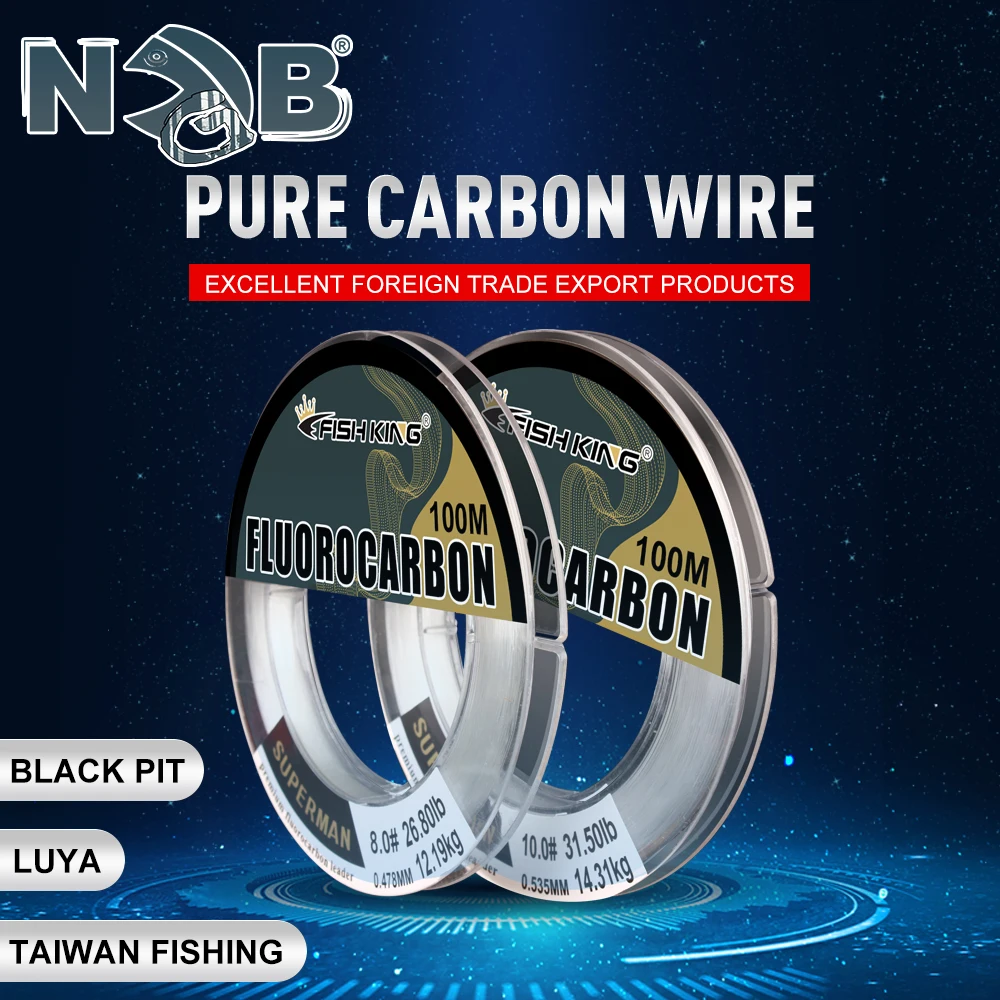 Línea de pesca de fluorocarbono NGB 100M 100% 2,66-37,1LB 1,21-16,88 kg línea líder de monofilamento de fibra de carbono línea de hundimiento de pesca de carpa - imagen 2