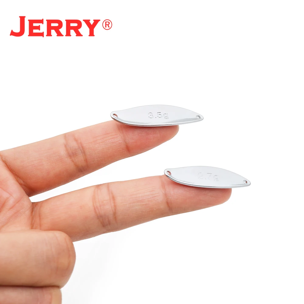 Jerry Leo 50 Uds 1,2g 1,6g 2,6g 3,4g cuerpo en blanco área sin pintar cucharas para trucha señuelos de pesca giratorios ultraligeros brillos