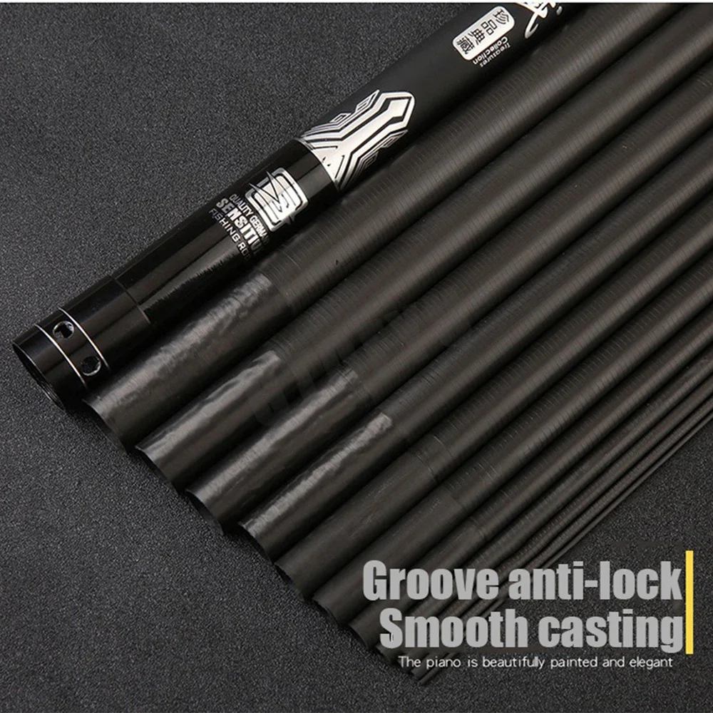 Caña de pescar telescópica para carpa, 8,0/9.0/10/11/12M, caña de pescar telescópica ultraligera portátil de carbono, arrastre máximo de 15Kg, herramientas de pesca - imagen 5