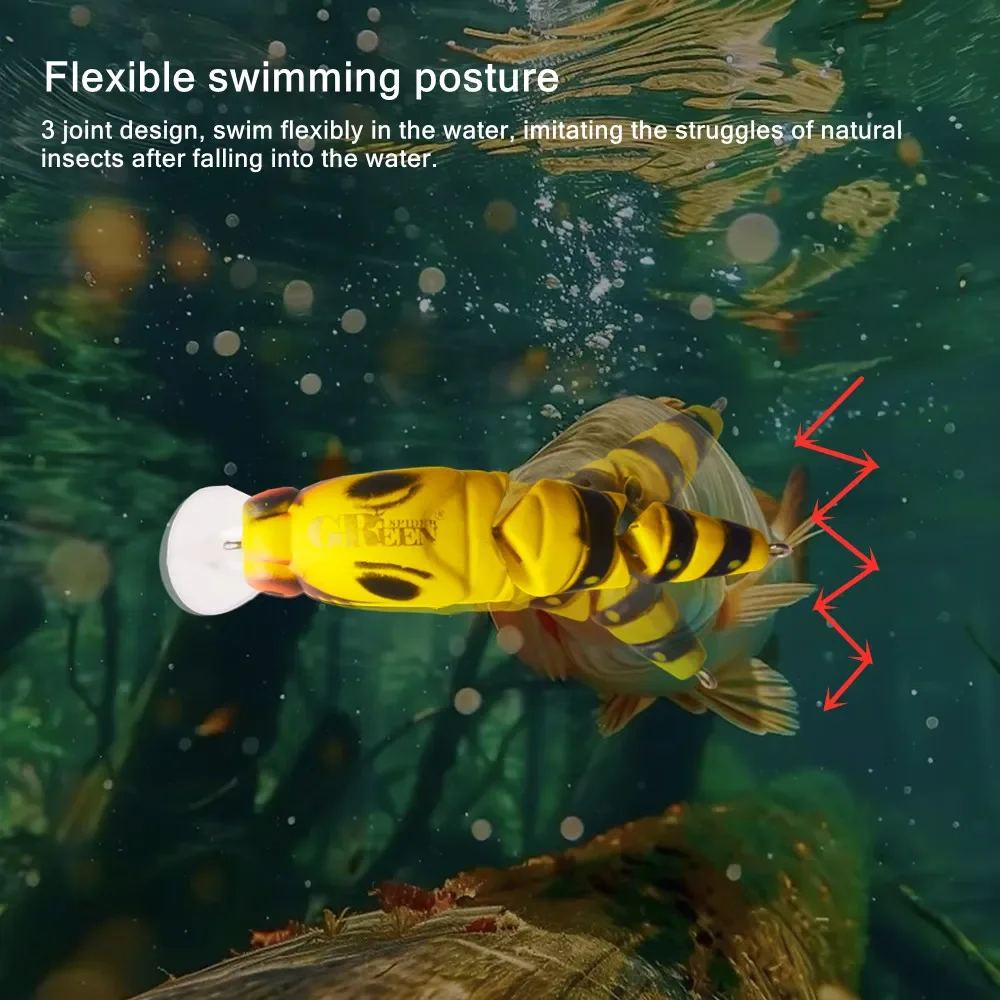 Señuelo de pesca flotante GREENSPIDER 55mm 5,5g MINNOW cebo duro multisección señuelo Artificial para perca carpa lubina - imagen 4