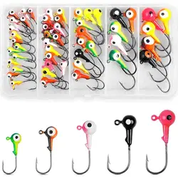 Anzuelos Jig Head rojos para lubina y trucha