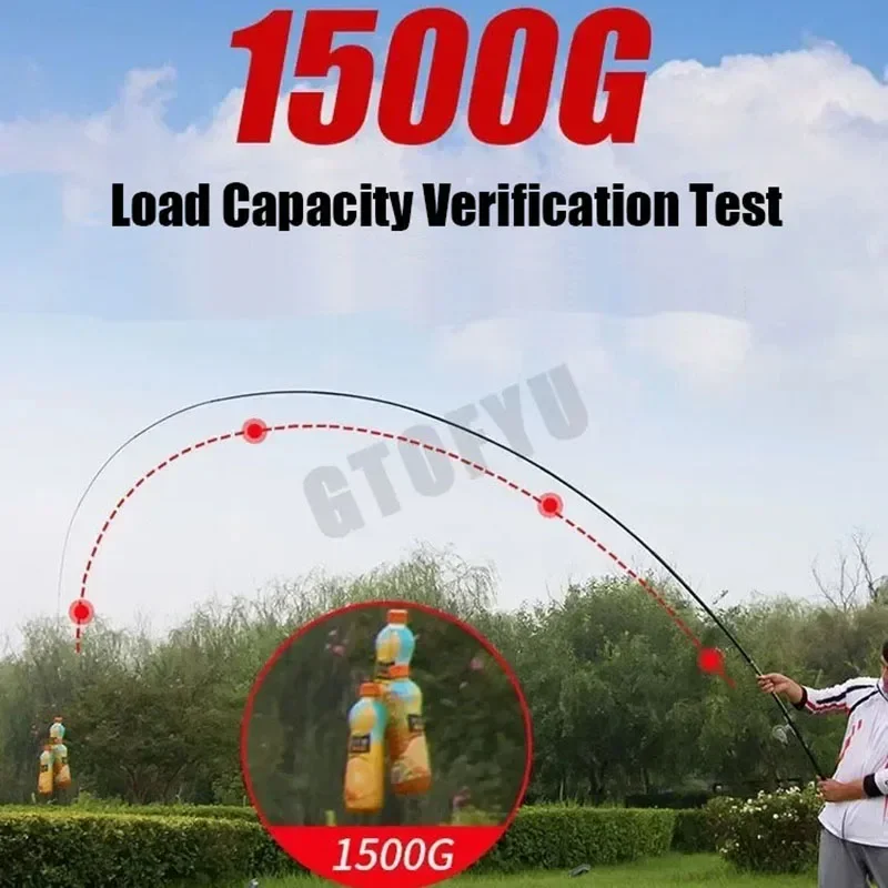 Caña de pescar de posicionamiento ajustable de 3,6 M-10M, caña de pescar telescópica portátil de carbono, caña de pescar dura ultraligera - imagen 5