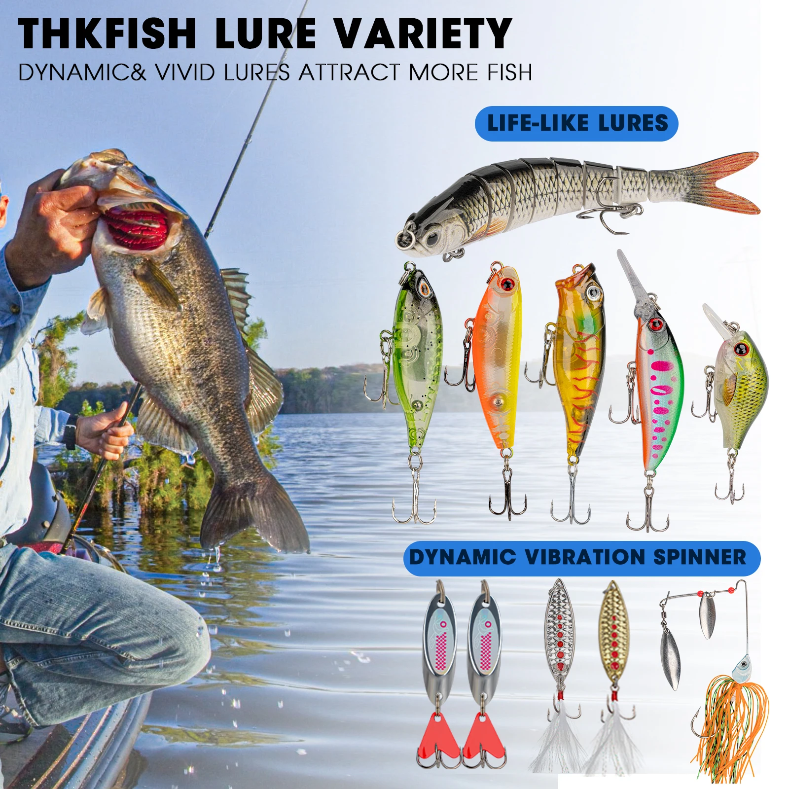 Kit de Señuelos Lubina Lucio – Crankbait, Spoon y Accesorios Rig - imagen 3