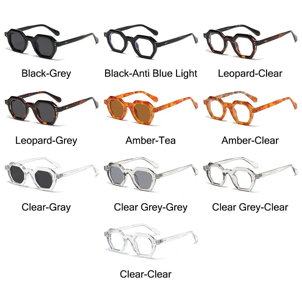 Gafas de sol cuadradas poligonales Vintage para mujer, gafas de sol pequeñas con remaches para exteriores, protección UV400, gafas deportivas Unisex - imagen 5