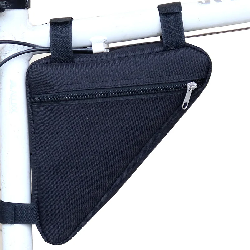 Bolsa negra duradera para bicicleta de montaña, con compartimento para batería y diseño triangular, accesorios para bicicleta, bolsa de ciclismo de poliéster, 1 ud.