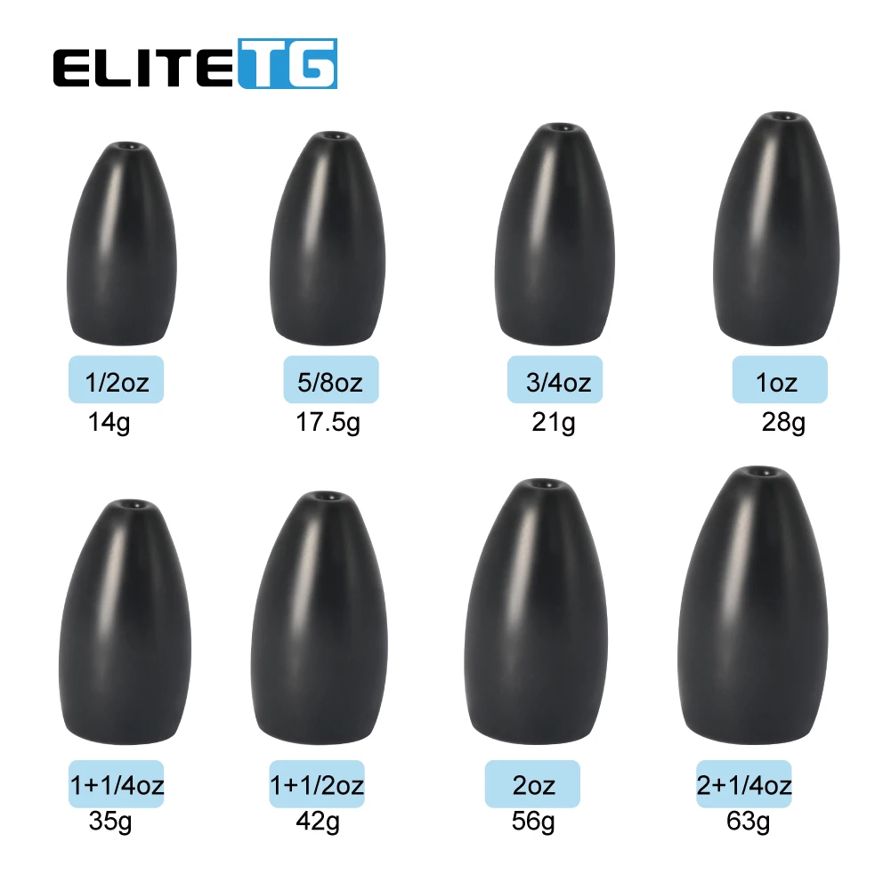 Elite TG 10 Uds 1,8g-63g peso de plomo para pesca, bala, lubina, salmón, aparejo Texas, plomos de pesca, accesorios de señuelo - imagen 2