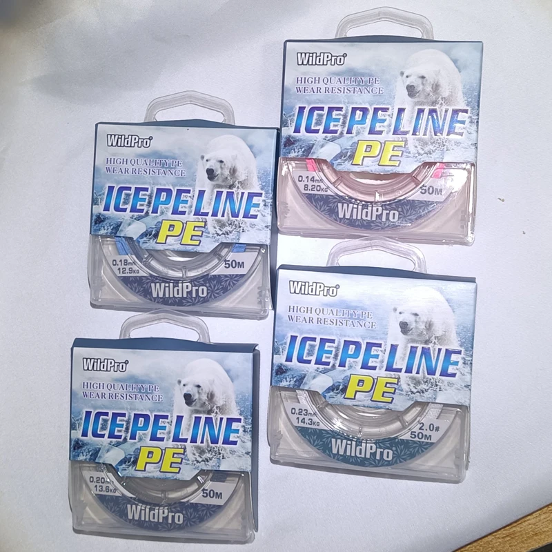 Sedal de pesca en hielo de 50m, hilo trenzado de PE, superfuerte, alambre fino, multifilamento de diámetro, accesorios de pesca de invierno, 4X - imagen 5