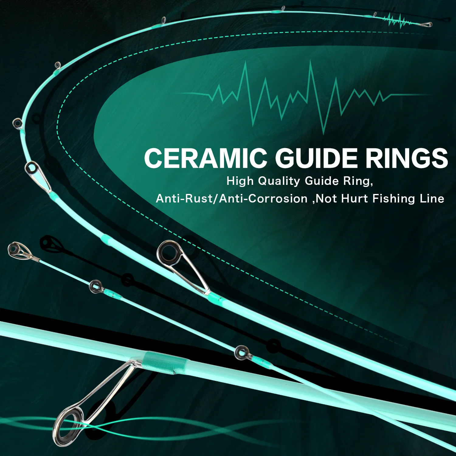 Sougayilang-caña de pescar de 2 secciones y carrete de Pesca giratorio, Combo de caña de fibra de carbono y arrastre máximo de 8kg, carrete de Pesca de trucha y lubina - imagen 4