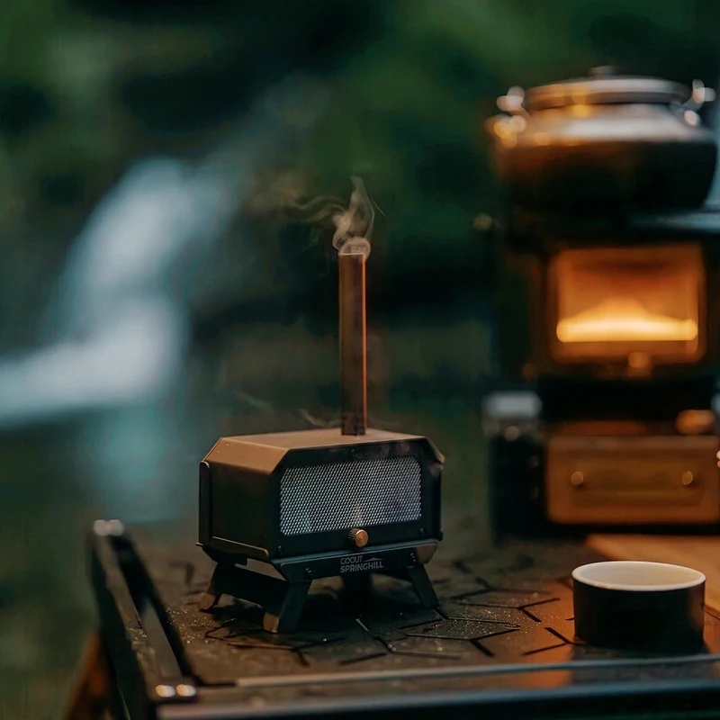Chunshan-Mini estufa de leña portátil para camping, repelente mosquitos - imagen 4