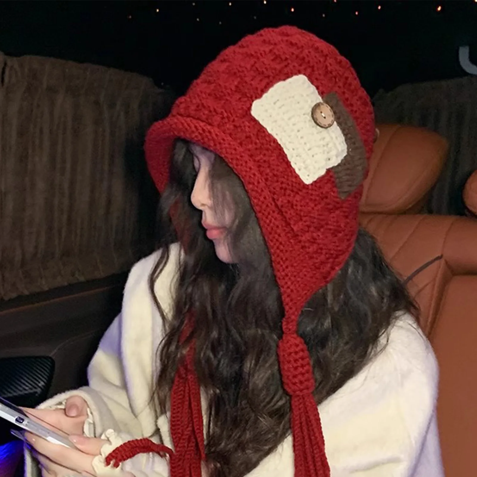 Gorro cálido de punto para invierno para mujer, boina con protección para los oídos a prueba de viento para exteriores, gorros para ciclismo, montar y acampar, gorros de moda para niñas, 1 unidad