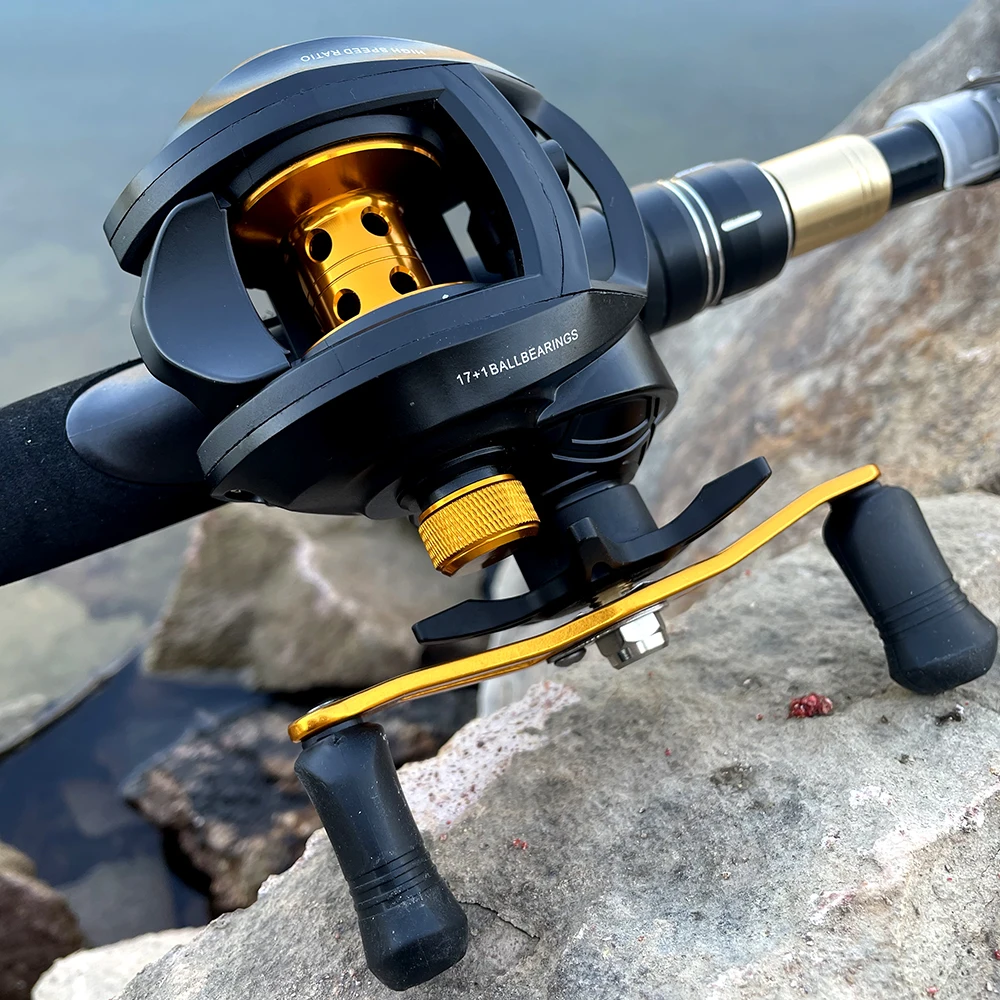 Carrete de Baitcasting de alta velocidad, carrete de pesca de fundición Súper Larga, arrastre máximo de 8KG, carrete de Metal CNC, señuelo de pesca de carpa, aparejos de carrete de Baitcasting - imagen 5