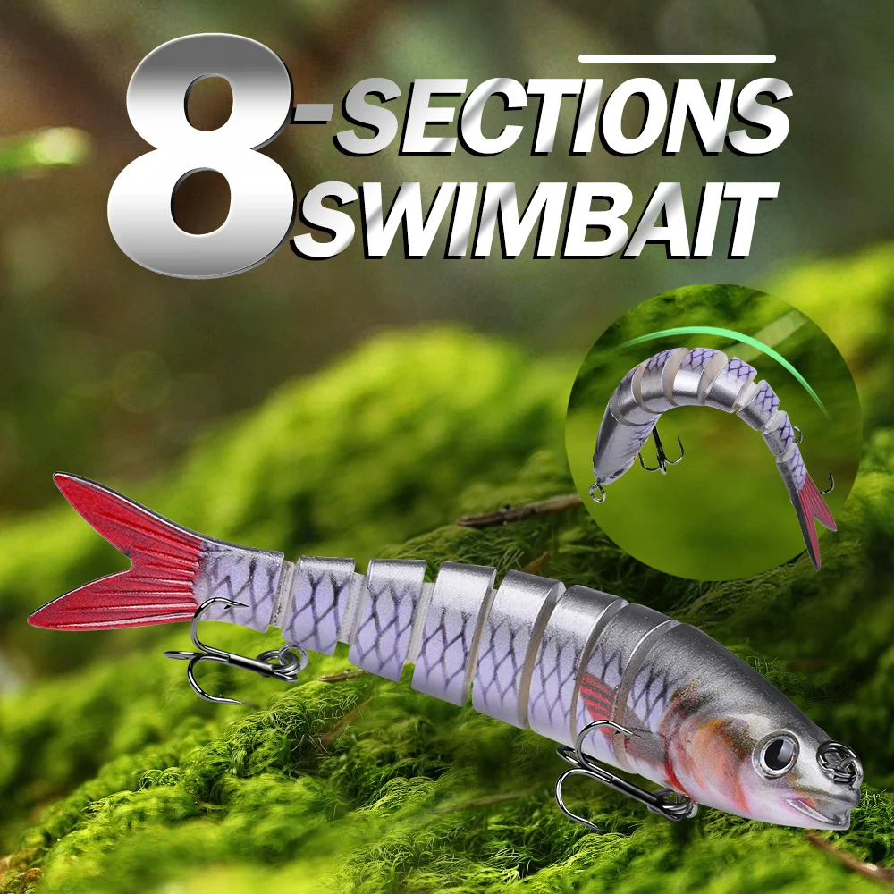 Proberos-señuelos de pesca Wobblers que se hunden, Crankbait articulado, Swimbait, cebo Artificial duro de 8 segmentos para aparejos de pesca - imagen 5