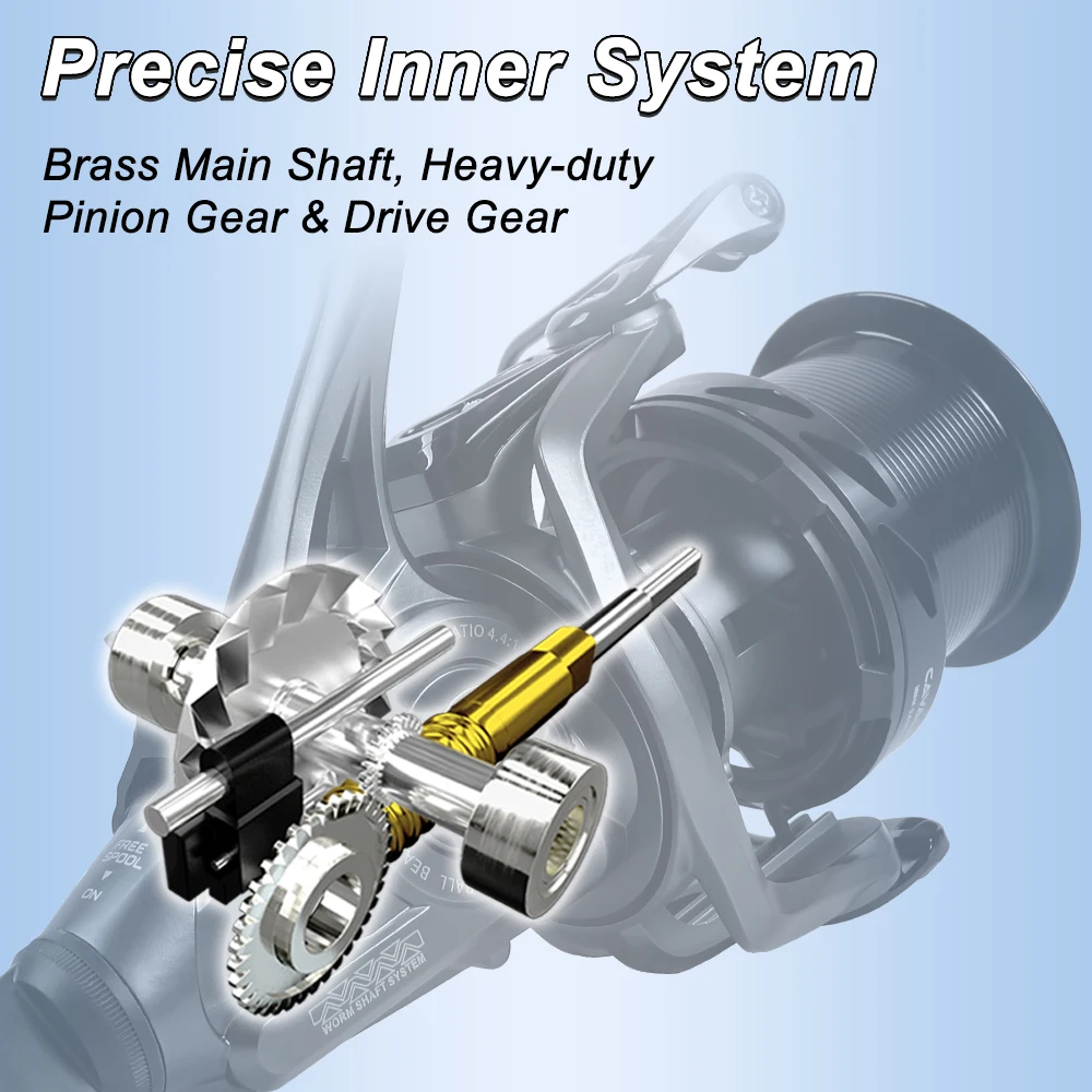 MIFINE CAVALIER CAPR BTR carretes giratorios 4,4:1 arrastre máximo 12KG 7 + 1BB tamaño 9000 ruedas de pesca de agua dulce salada carrete alimentador de carpa - imagen 3