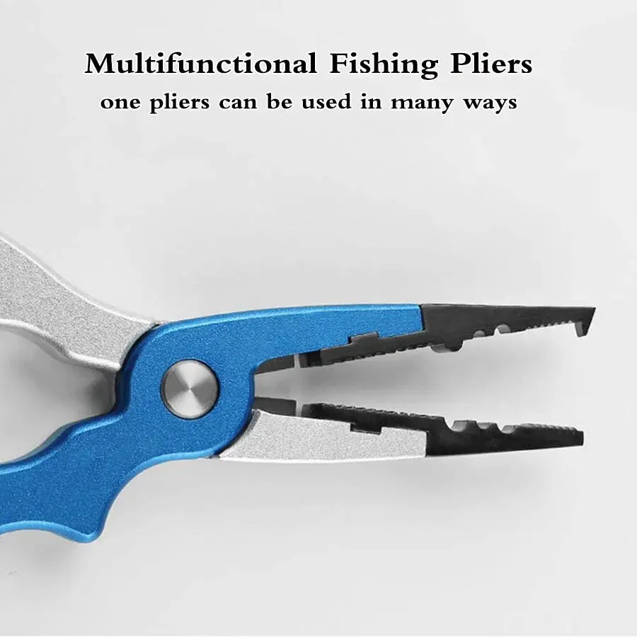 Alicates de pesca – Alicates de anillo dividido de acero inoxidable multifunción para pescar con cortador de línea y engarzadora - imagen 3