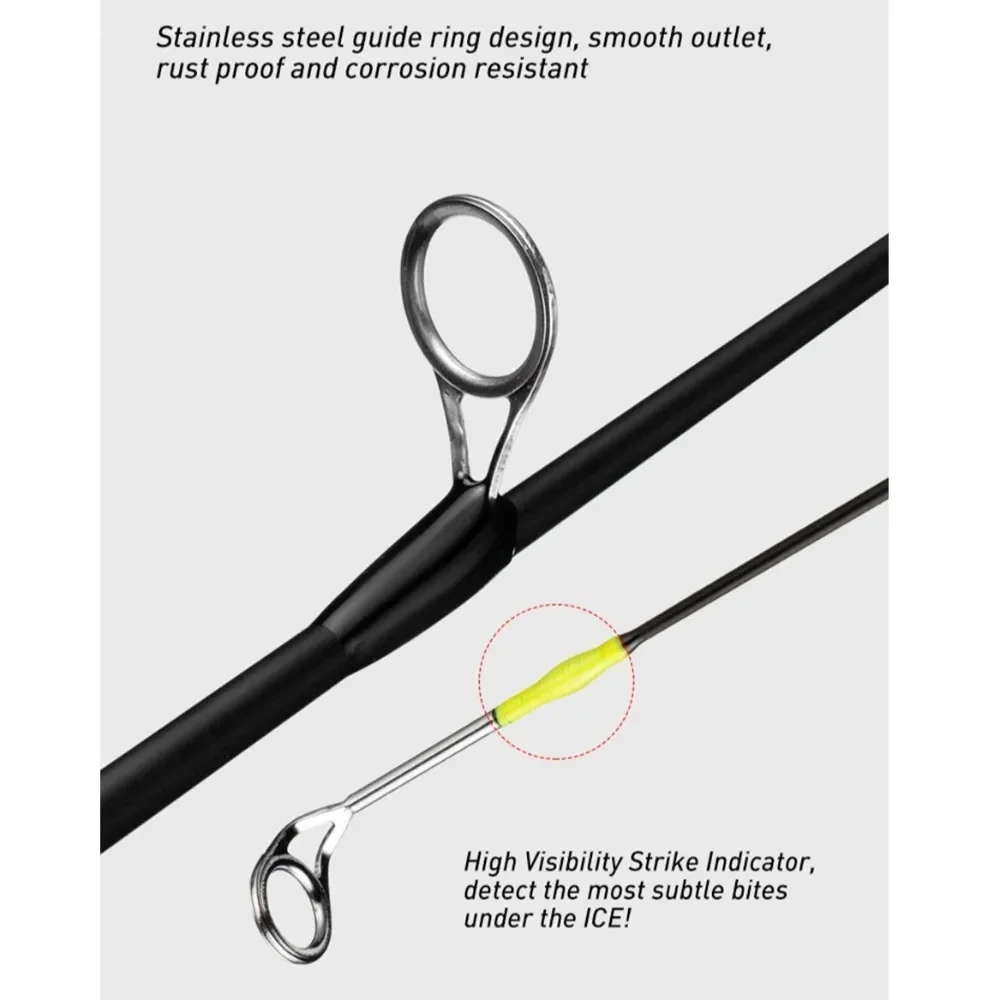 Cañas telescópicas carbono pesca en hielo – Pluma giratoria invernal - imagen 4