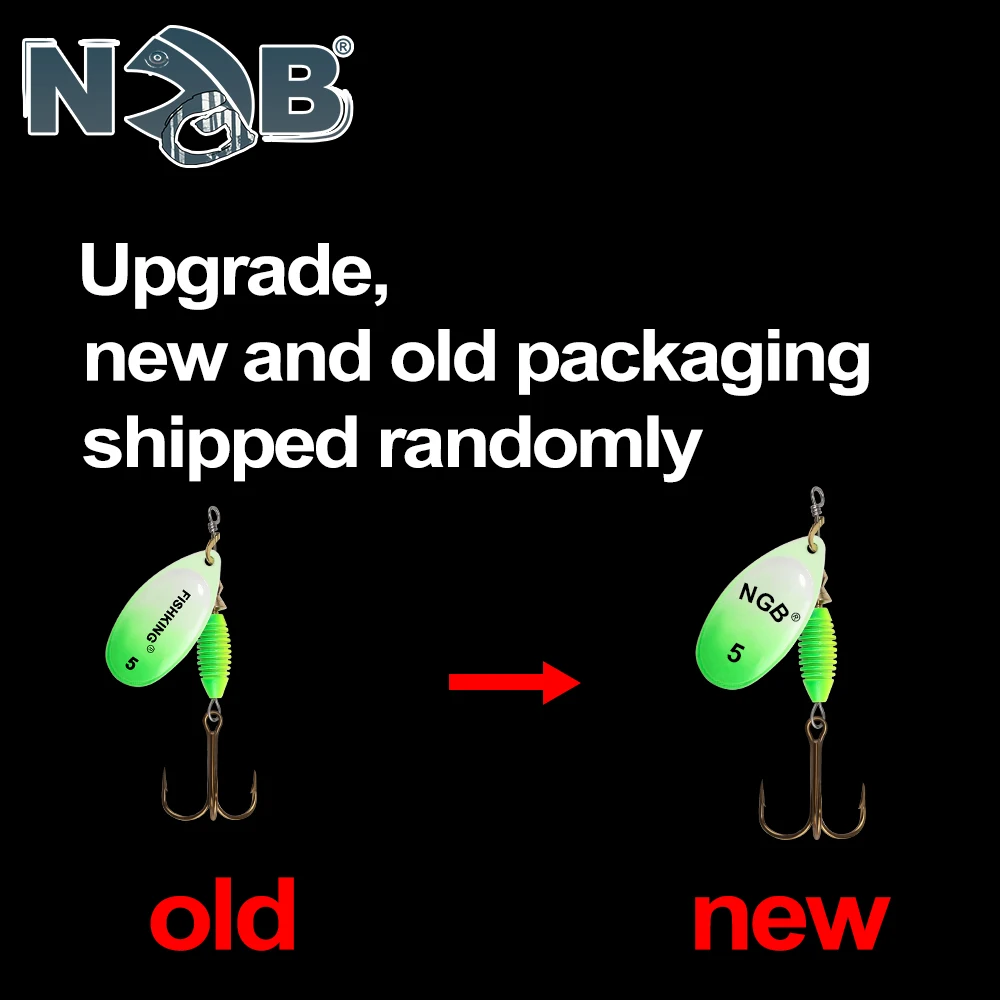 NGB-señuelo giratorio de 7 colores, 4g/4,8g/7g, 10g/14g con anzuelo triple, señuelo tipo cuchara de Metal, señuelo de pesca duro, aparejos de pesca - imagen 4