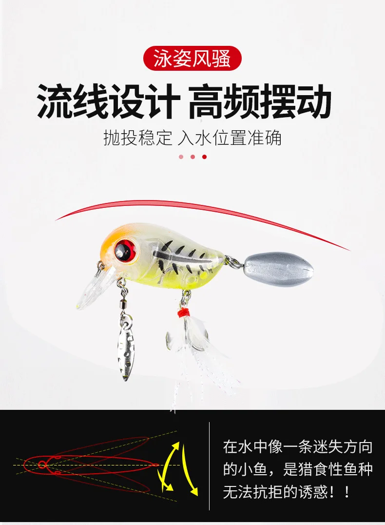 Crankbait-señuelo de Pesca de 5cm y 8g, cebo duro Artificial flotante, Wobblers de calidad, Lucio, aparejos de Pesca, 1 unidad - imagen 5