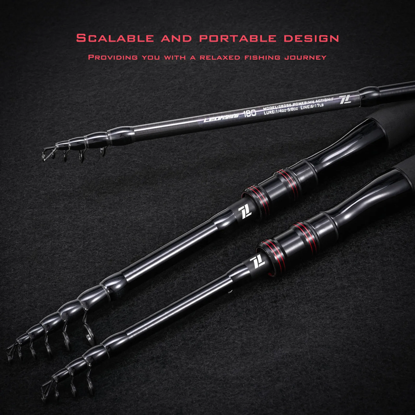 Caña de pescar de fundición, caña de pescar de carbono, pesca para acampar, 4-6 guías, tamaño compacto y doblado, caña de pescar de acción rápida - imagen 4