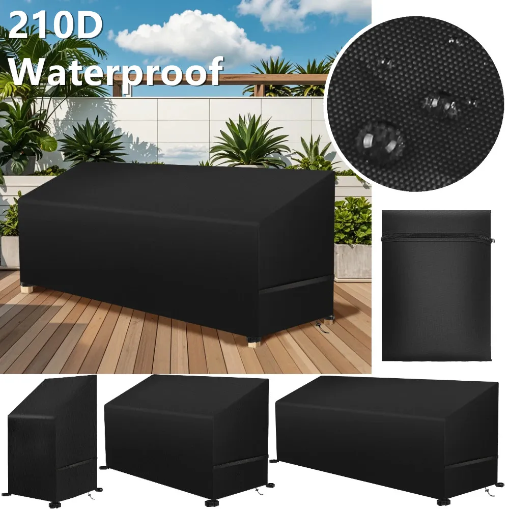 Fundas para banco de jardín de 3/2/1 asientos, impermeables, resistentes, Oxford 210D, fundas para banco de exterior con cubierta para silla de jardín y Patio Anti-UV - imagen 2