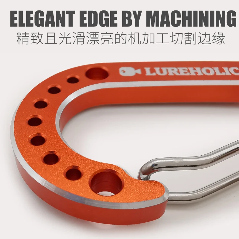 Mosquetón Lureholic de 4,5 cm, aleación de aluminio, corte CNC, peso ligero para cordón de pesca con señuelo, bolsa, camping al aire libre, senderismo - imagen 4