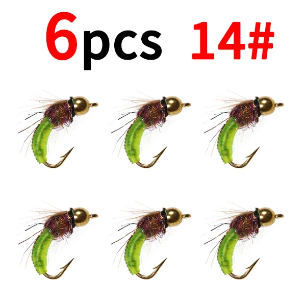 6pcs L green size 14