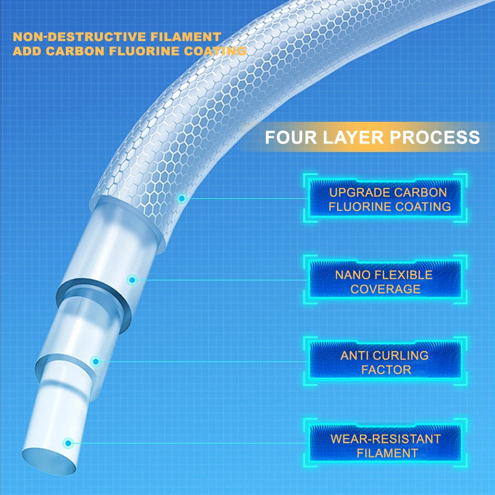 100% línea de pesca de fibra de carbono 50M 0,14 MM-0,60 MM hundimiento línea de pesca de fluorocarbono accesorios de señuelo líder 5.5LB-62.7LB - imagen 5