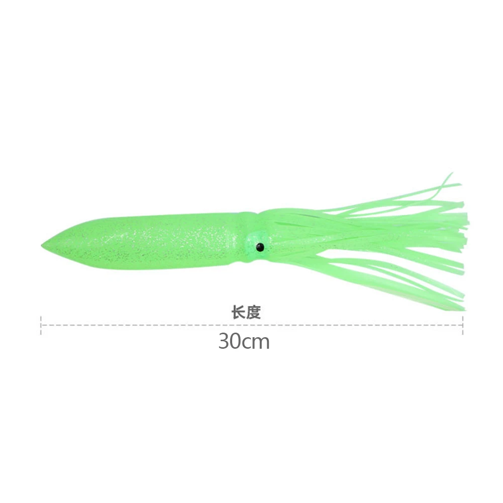 Cebo de pesca suave con falda de pulpo brillante, Señuelos de Pesca para curricán, 11,8 pulgadas, 55g, faldas de calamar de pulpo luminoso - imagen 2