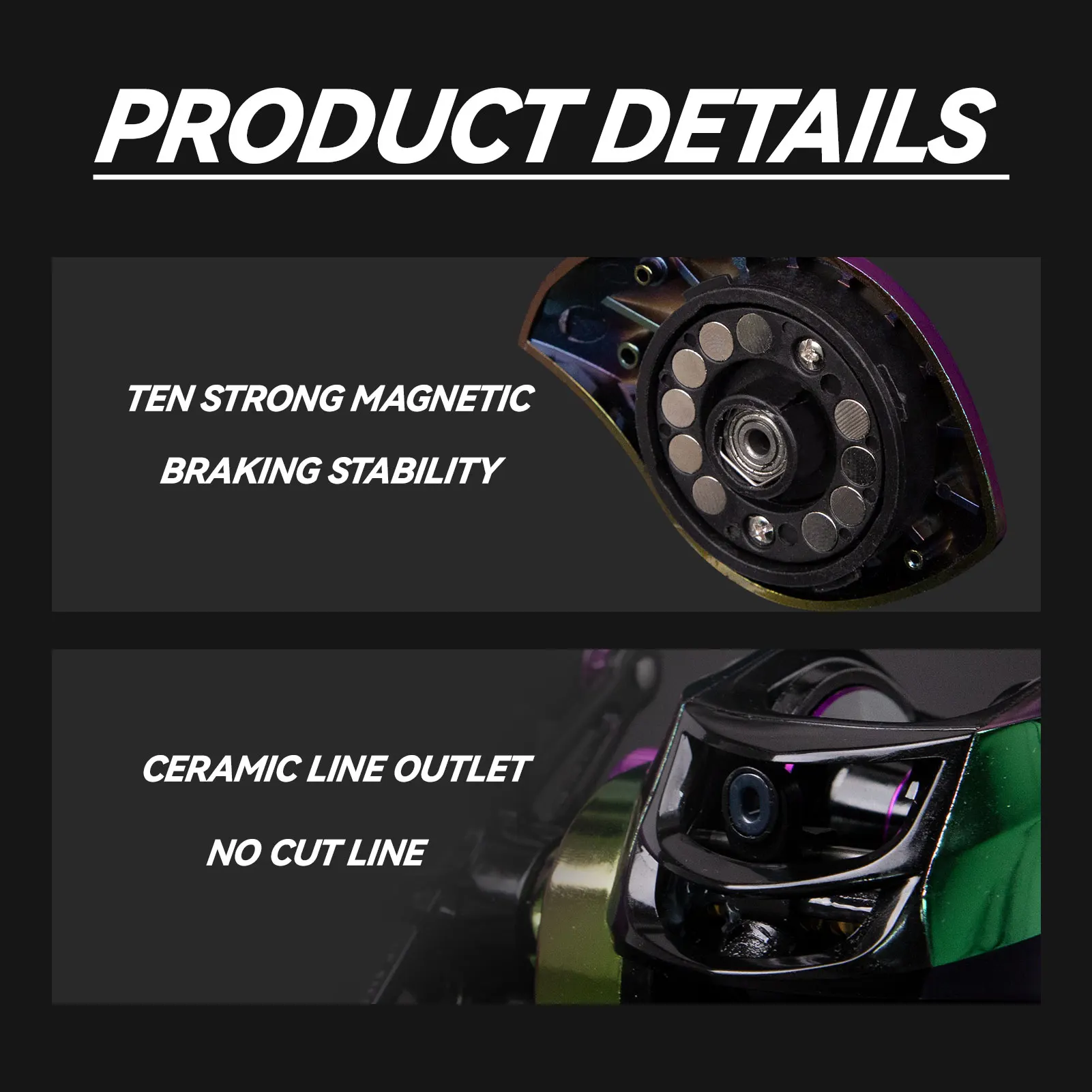 Carrete de pesca 7. Carrete de Metal con relación de engranaje 2: 1, arrastre máximo de 10kg, rueda de Baitcasting de alta velocidad para equipo de pesca de agua dulce y salada - imagen 3