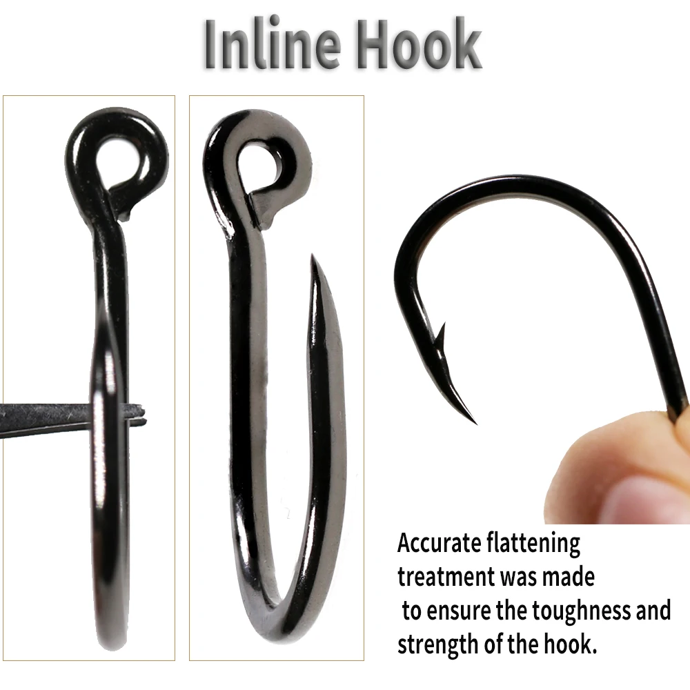 WIFREO, 10/20 piezas, anzuelos de pesca de agua salada de alta resistencia, acero rico en carbono, Jigging, cebo grande, anzuelos circulares 3/0-14/0 - imagen 3