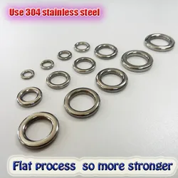 2025 pesca anillo sólido accesorios de pesca de jigging alta calidad puro 304 acero inoxidable prueba muy grande 100 unids/lote