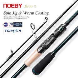 Noeby-caña de pescar giratoria, cañas de lanzamiento de gusano Jig, Fuji Toray, lubina de agua dulce, señuelo sensible, 2,03 m, 2,19 m