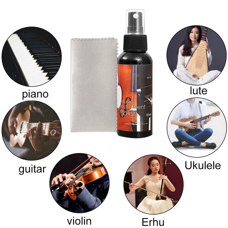 Herramienta para el cuidado de las cuerdas de la guitarra, instrumento Musical para ukelele, bajo, pulido, diapasón líquido, 60ml - imagen 4