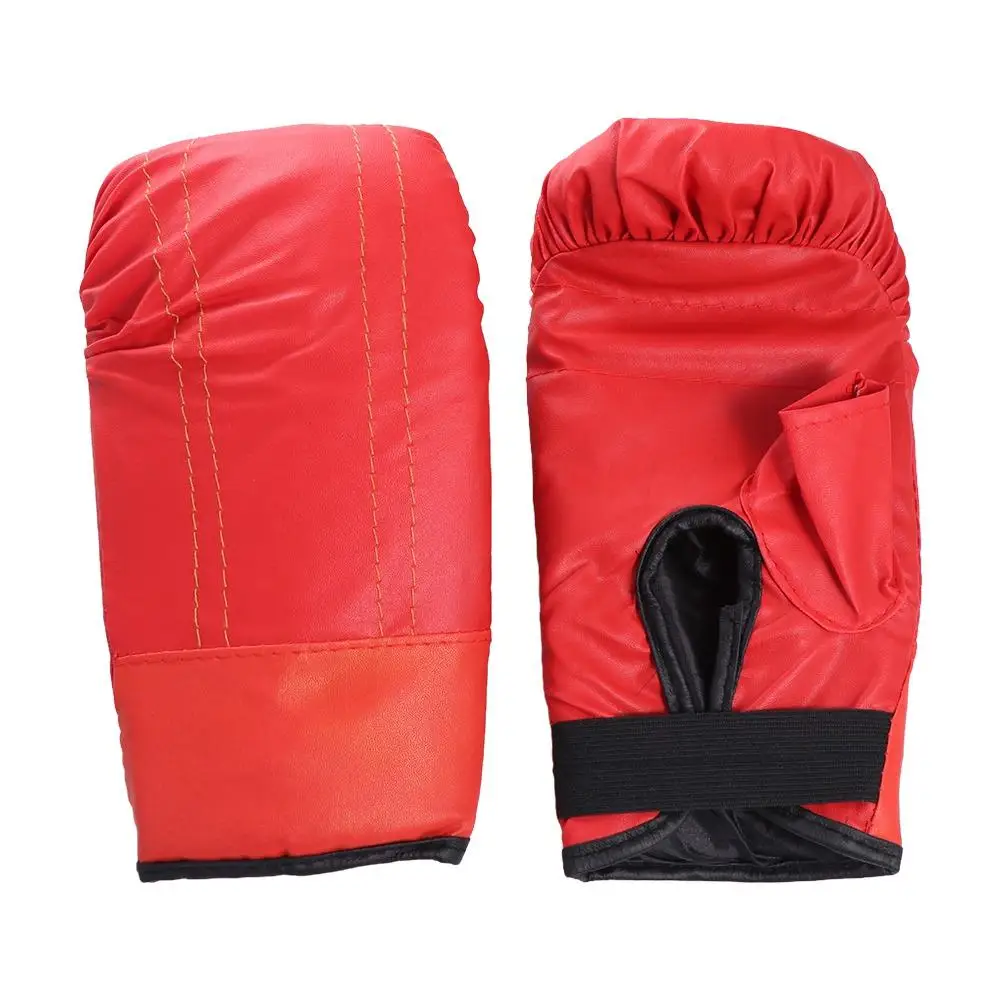 Guantes de boxeo de cuero PU transpirables, guantes de boxeo negros y rojos, guantes de entrenamiento de lucha de esponja para hombres y niños - imagen 3