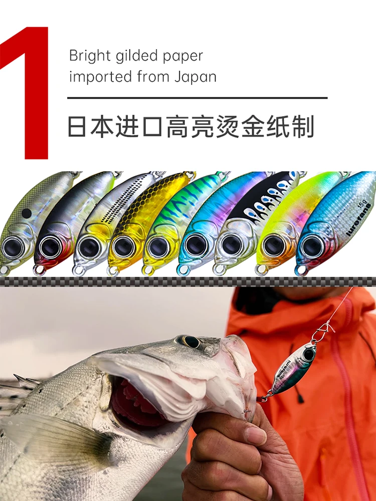 Lurefans-señuelo de pesca Piao Landao, cebo duro Wobbler Artificial de 5 piezas, 38mm/42mm, Mini Jigging de hundimiento, 10g/15g - imagen 4