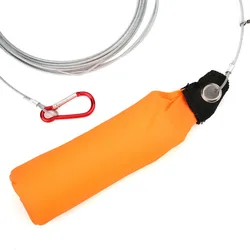 Cuerda de pescado portátil de acero inoxidable, 5m de longitud con 5 broches de hebilla, Cable de bloqueo de pesca, bloqueo de pez naranja, pesca en Kayak
