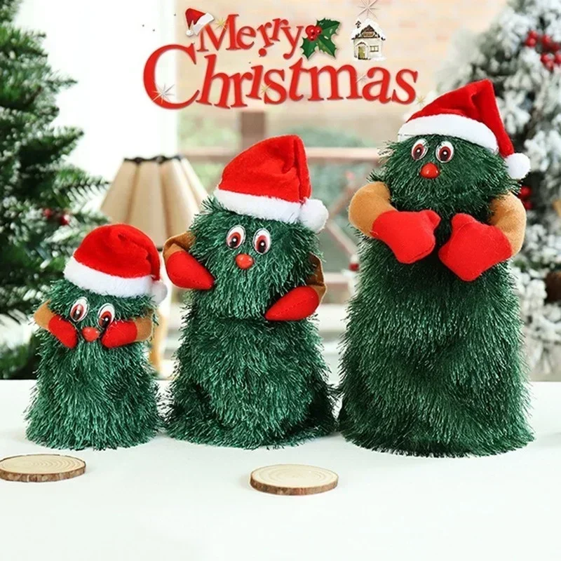 Juguetes de árbol de Navidad bailando y canto para niños, lindos juguetes de peluche verdes, música creativa, muñeco de peluche eléctrico, decoración del hogar, regalos de navidad - imagen 3