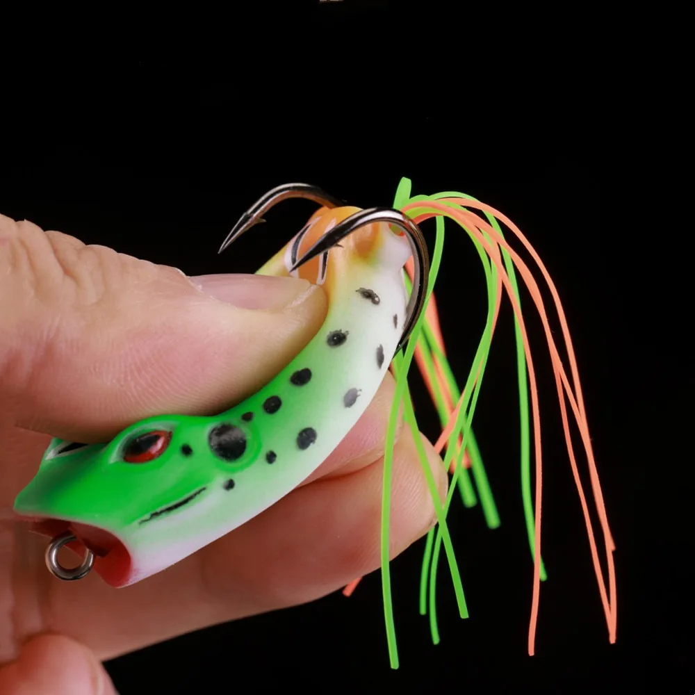 Señuelos de rana Topwater de silicona de boca grande, cebo de lubina realista duradero, flotante, realista para Lucio, cabeza de serpiente, salmón, trucha, bagre, 1 ud. - imagen 5