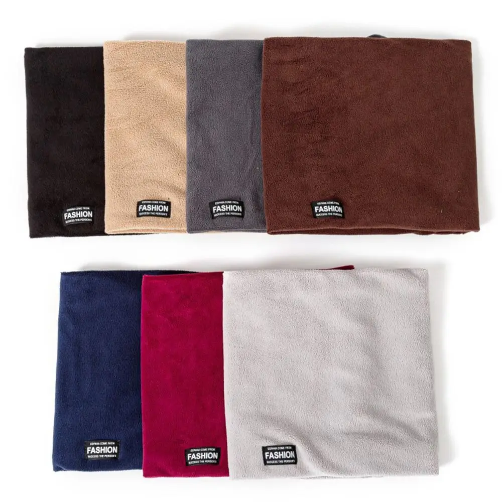 Calentador de cuello de forro polar grueso y cálido para hombres, polaina de cuello de doble capa a prueba de viento, bufanda térmica para clima frío, moda - imagen 5