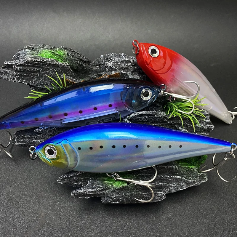 Señuelo tipo lápiz para pesca en el mar, 48g, 13cm, cebo flotante costero, trucha de agua salada, lubina, cebo duro Artificial, aparejos Wobblers - imagen 5