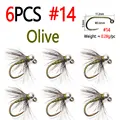 6PCS Olive Size 14