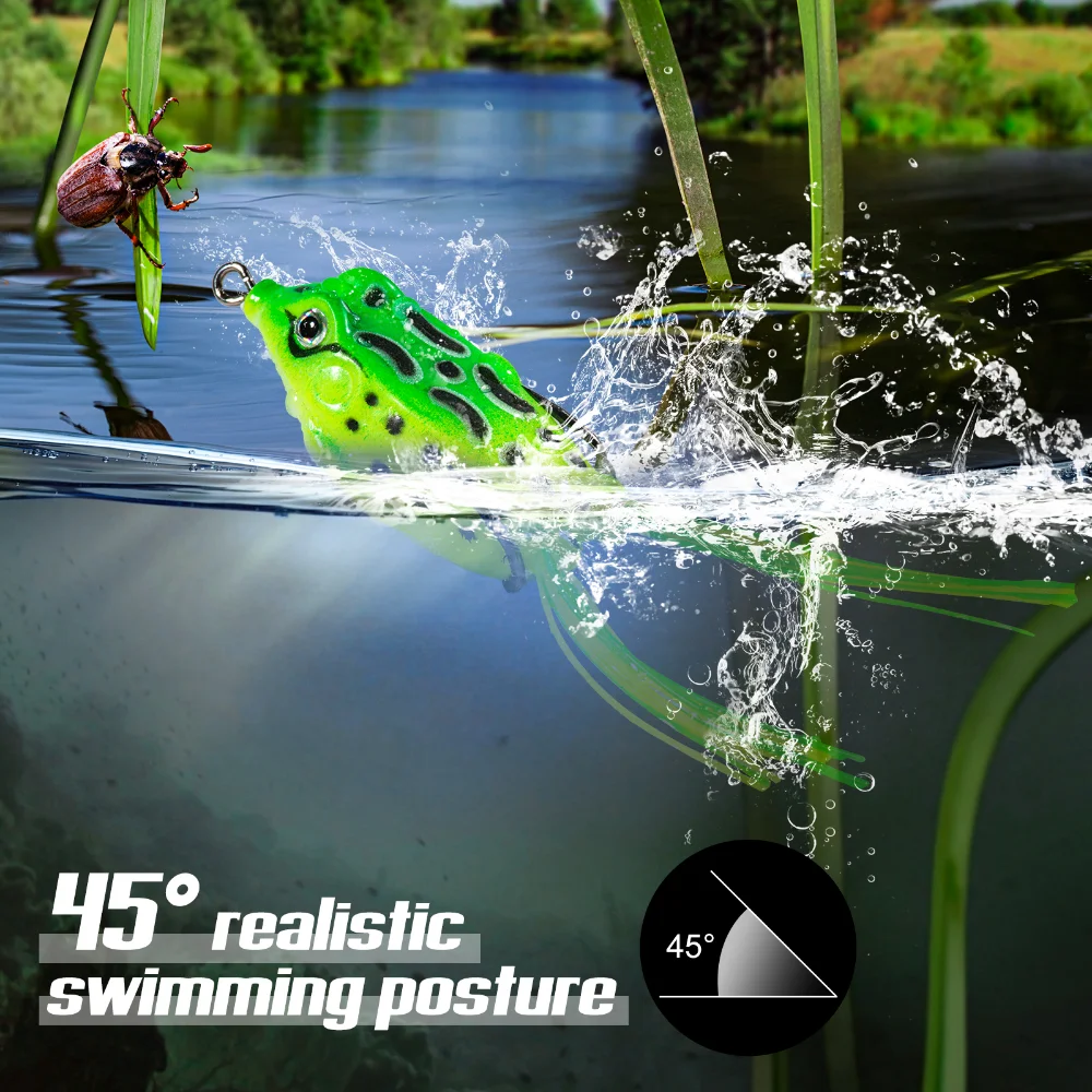 Goture 10/15 Uds Topwater Wobblers Kit de Señuelos de Pesca Popping cebo suave tipo rana señuelos para lubina pesca en agua dulce y salada - imagen 3