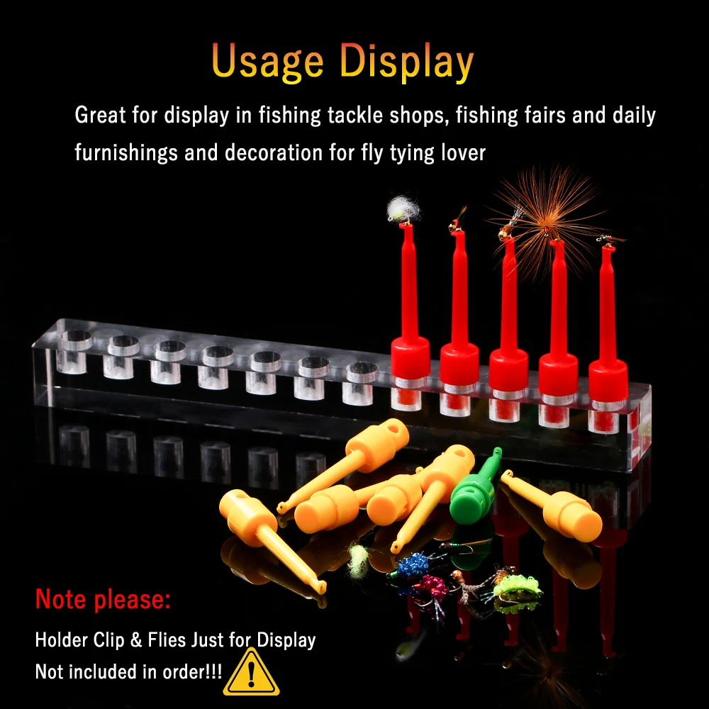 WIFREO-Soporte de exhibición de acrílico transparente, herramienta de pesca con mosca, estante de señuelo de pesca, Clip - imagen 5