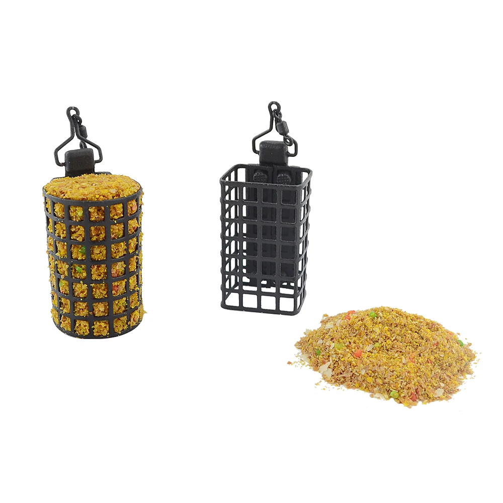 10x jaula alimentadora de aparejos de pesca, cuadrada redonda para carpa, comederos de Metal con púas gruesas, 20g, 30g, 40g, 50g, 60g - imagen 5