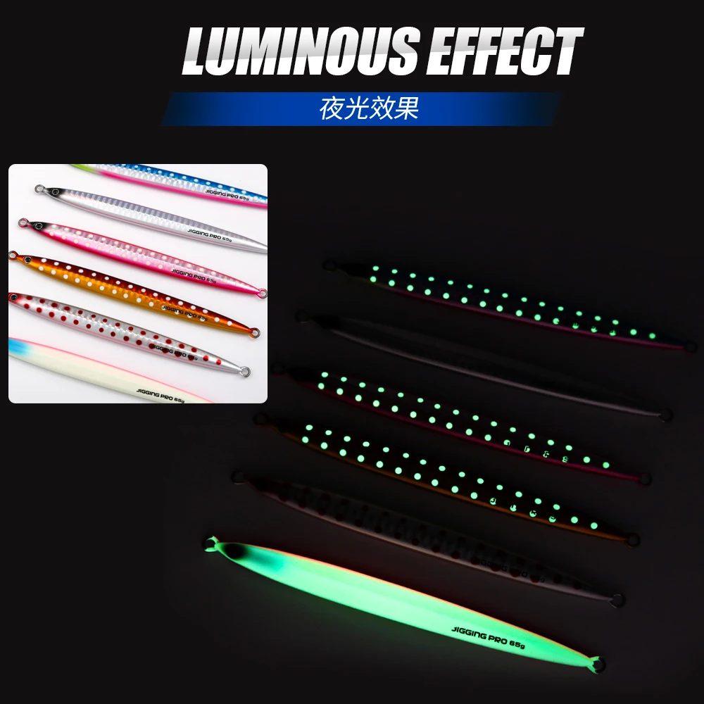 JIGGING PRO Gekito Jig Strike 45g 65g 85g plantillas de fundición larga plantilla de Metal señuelo de pesca pesca en barco costero cebo de pesca de agua de mar - imagen 5