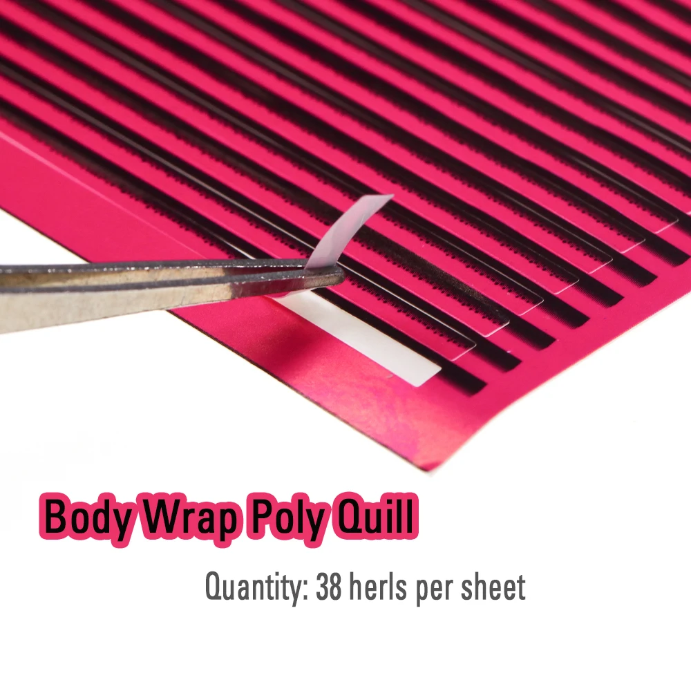 Wifreo-2 hojas de atado de moscas sintéticas, cuerpo de pavo real de 1,5mm de ancho, envoltura de polivinílico, Material de atado de moscas de Ninfa - imagen 5