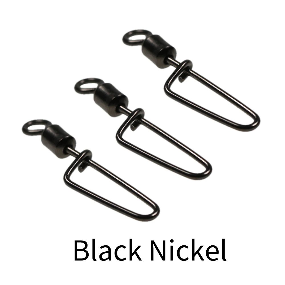 Elllv-anzuelo de pesca giratorio de 20 piezas, accesorio de aparejo de pesca de níquel negro - imagen 5